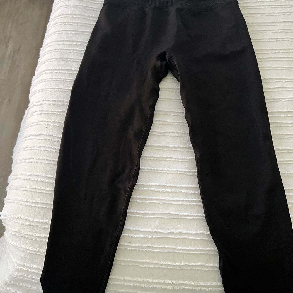 PINK Victoria's Secret black Ribbed waist Leggings